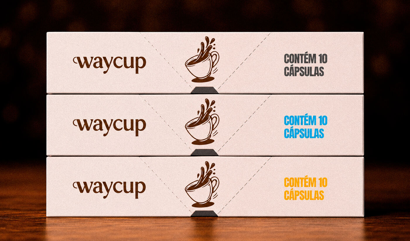 Linha WayCup — três torras em cápsulas